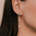 Ombre Baguette Dangle Earrings