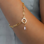 Dainty Baguette Birthstone Charm