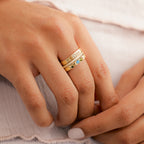 Personalized Name Birthstones Stacking Rings