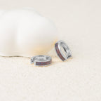 Opal Inlay Huggie Hoop Earrings