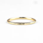 Sterling Silver Flat Top Super Tiny Stackable Name Ring