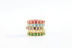 Emerald Cut Birthstone Eternity Ring