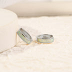 Opal Inlay Huggie Hoop Earrings