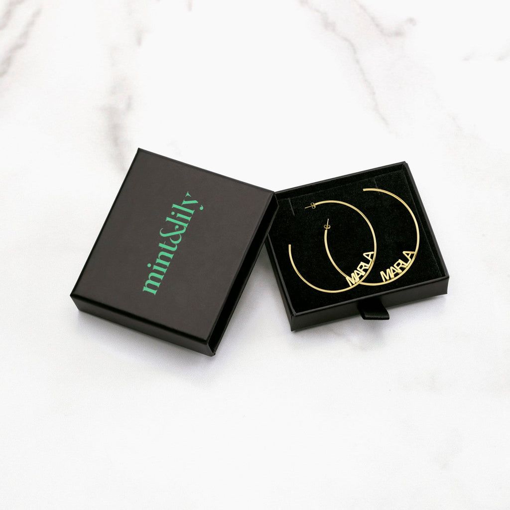 Personalized Name Hoop Earrings