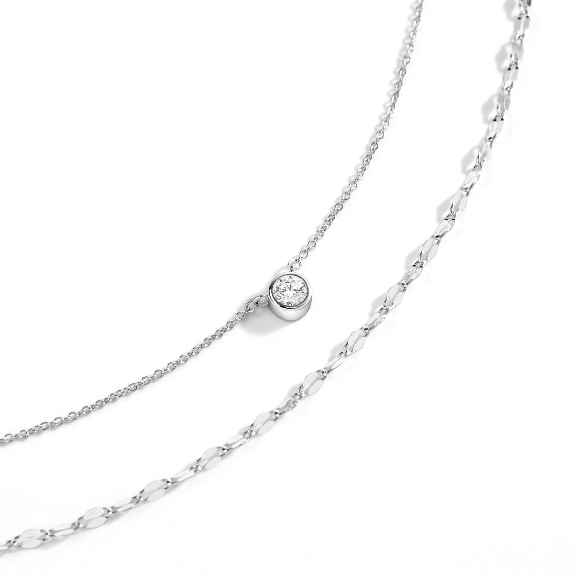 Classic Bezel Necklace and Petal Chain Set