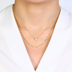 Classic Bezel Necklace and Petal Chain Set