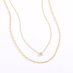 Classic Bezel Necklace and Petal Chain Set
