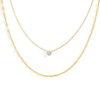 Classic Bezel Necklace and Petal Chain Set