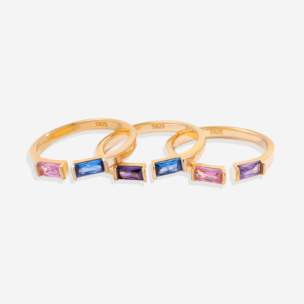 Adjustable Double Birthstone Ring