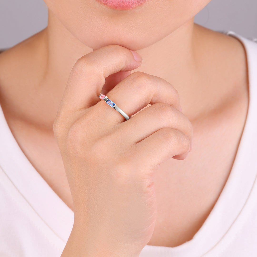 Adjustable Double Birthstone Ring