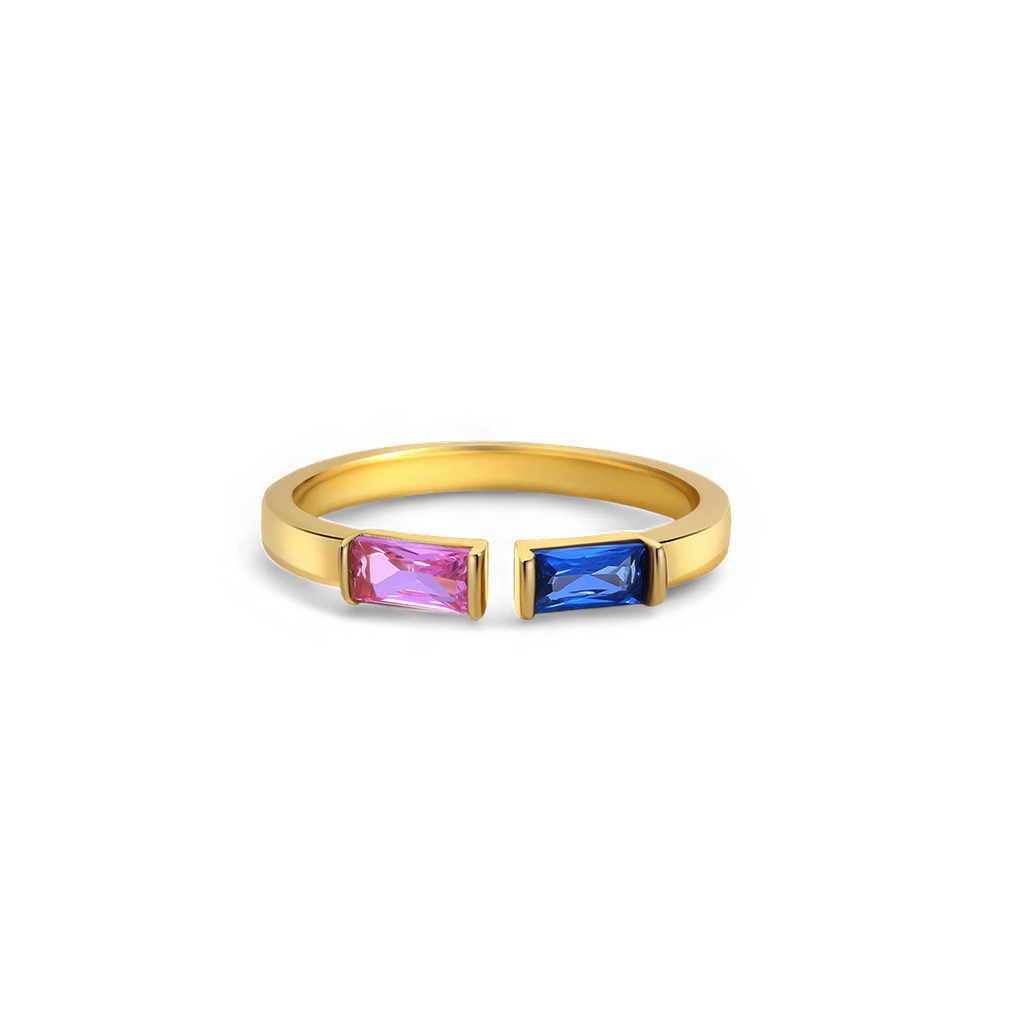 Adjustable Double Birthstone Ring