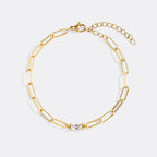 Baguette Birthstone Paperclip Bracelet