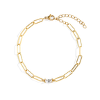 Baguette Birthstone Paperclip Bracelet