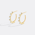 Baguette Diamond Hoop Earrings