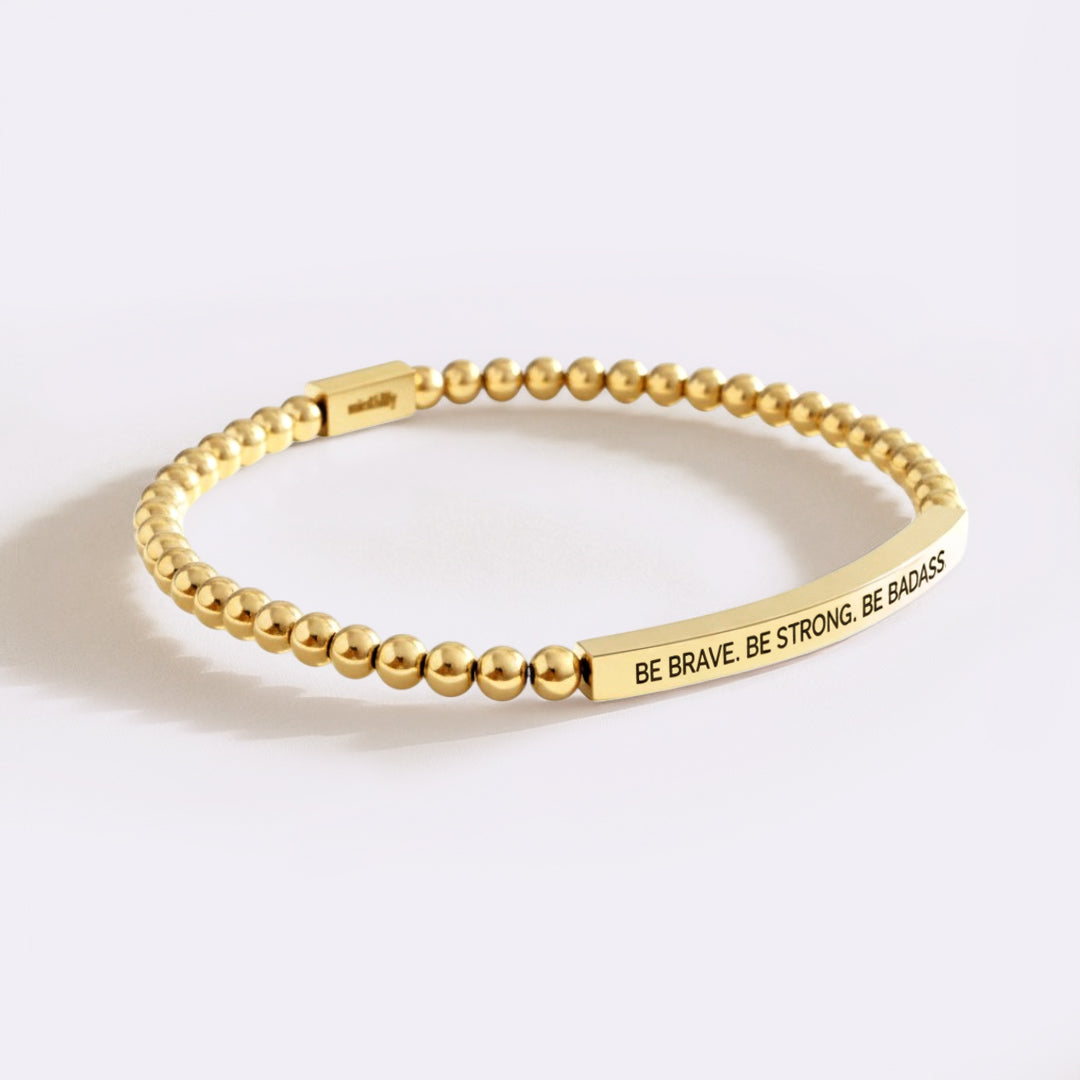 Be Brave. Be Strong. Be Badass Beaded Inspire Bracelet