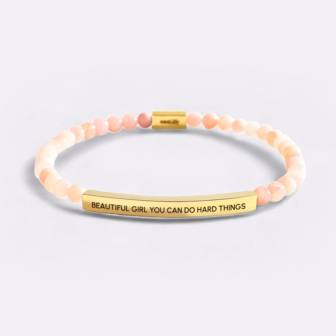 Beautiful Girl You Can Do Hard Things Beaded Inspire Bracelet