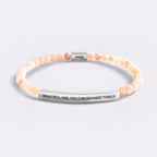 Beautiful Girl You Can Do Hard Things Beaded Inspire Bracelet