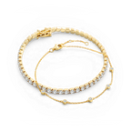 Bezel Set Bracelet and Tennis Bracelet Bundle