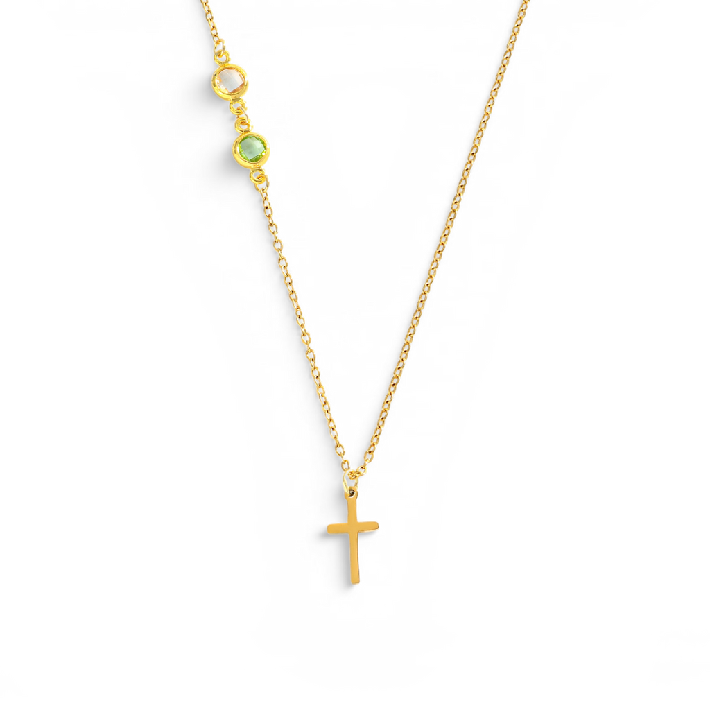 Birthstone Cross Necklace