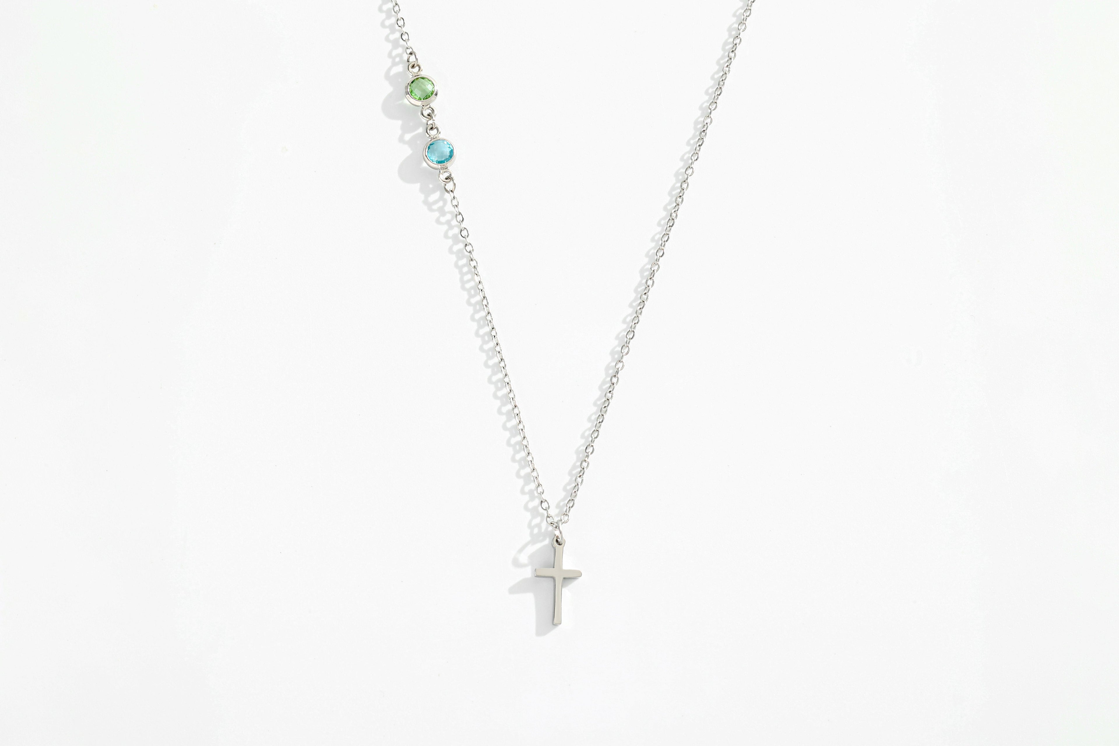 Birthstone Cross Necklace
