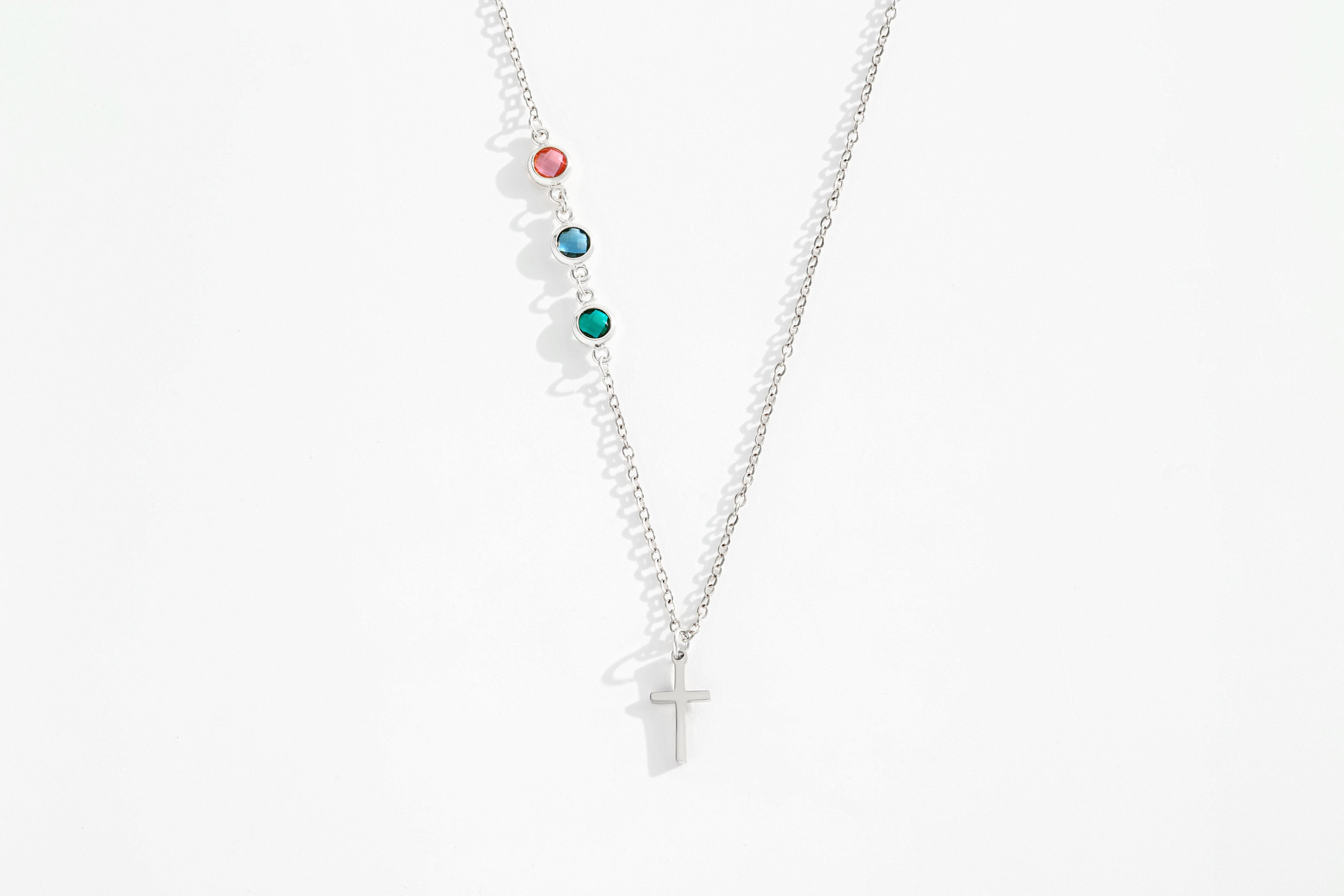 Birthstone Cross Necklace