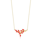 Birthstone Leaf Pendant Necklace