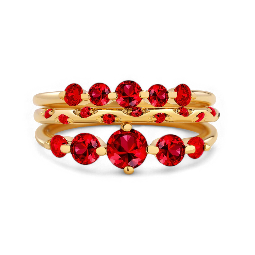 Birthstone Stacking Ring Set
