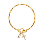Cross Charm Birthstone Bracelet