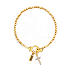 Cross Charm Birthstone Bracelet