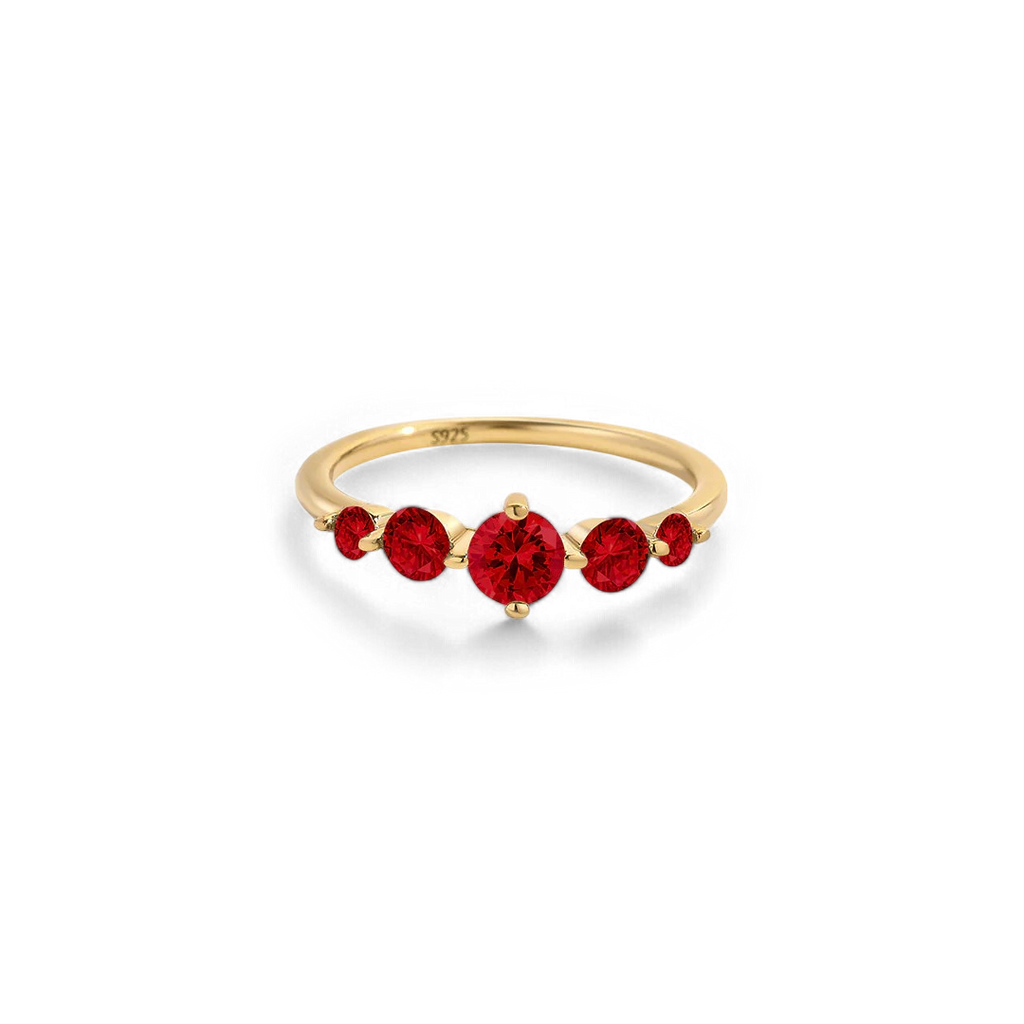 Five Stone Statement Birthstone Ring