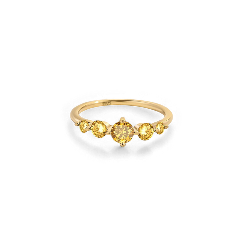 Five Stone Statement Birthstone Ring
