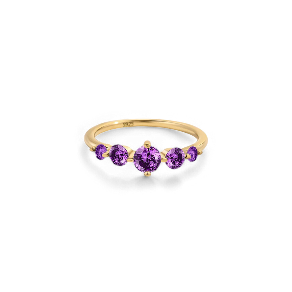 Five Stone Statement Birthstone Ring