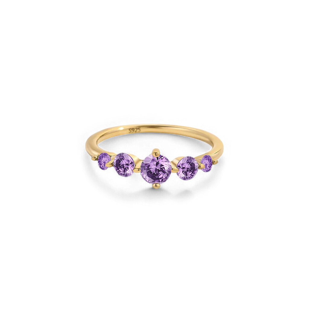 Five Stone Statement Birthstone Ring