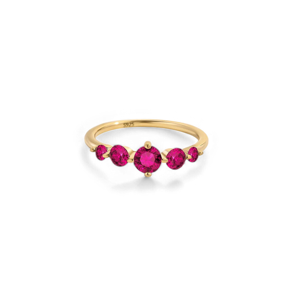 Five Stone Statement Birthstone Ring