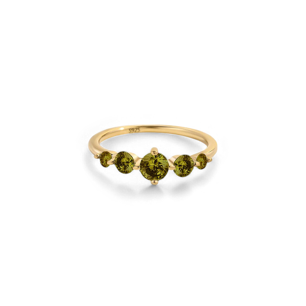 Five Stone Statement Birthstone Ring