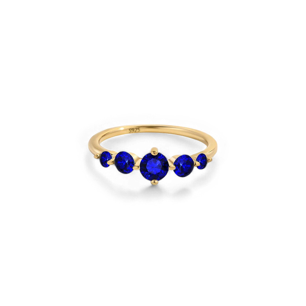 Five Stone Statement Birthstone Ring