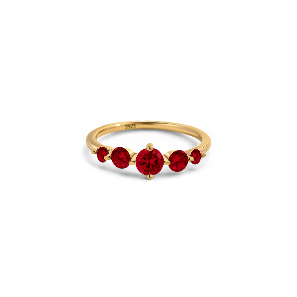 Five Stone Statement Birthstone Ring
