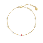 July Birthstone Station Bracelet