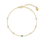 March Birthstone Station Bracelet