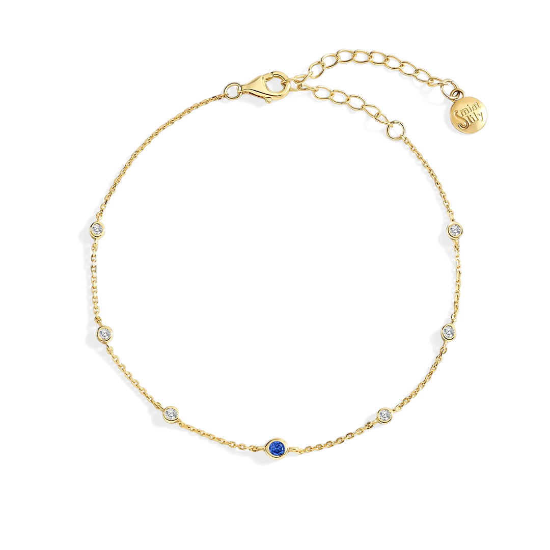 September Birthstone Station Bracelet
