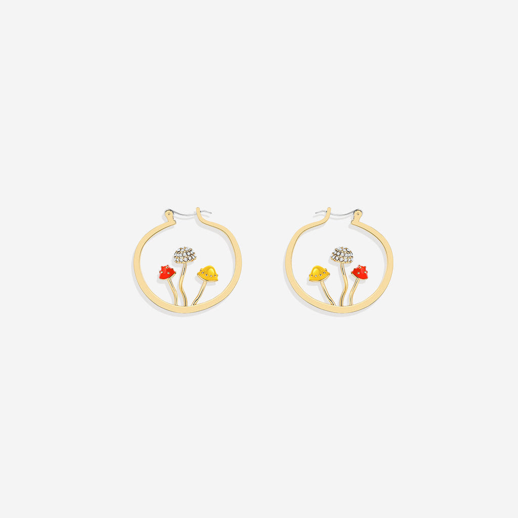 Boho Mushroom Hoop Earrings