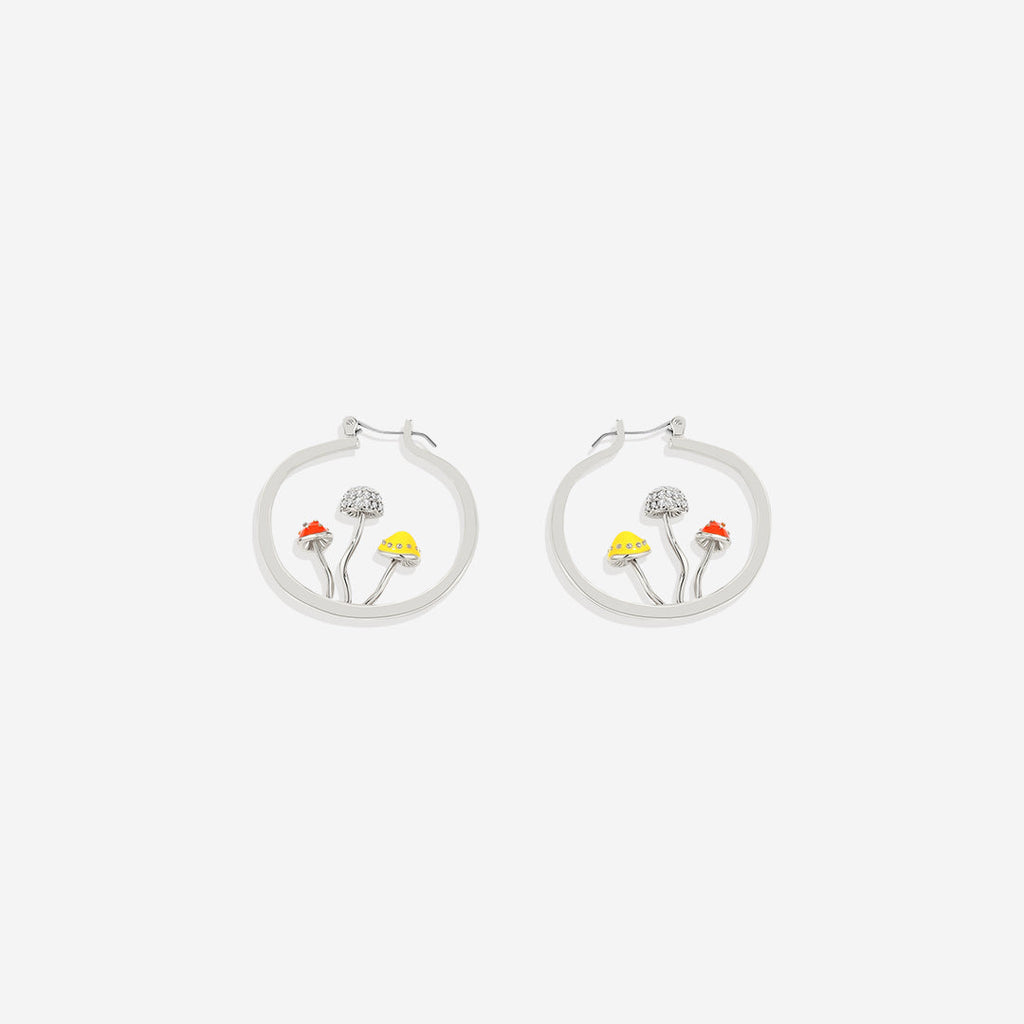 Boho Mushroom Hoop Earrings