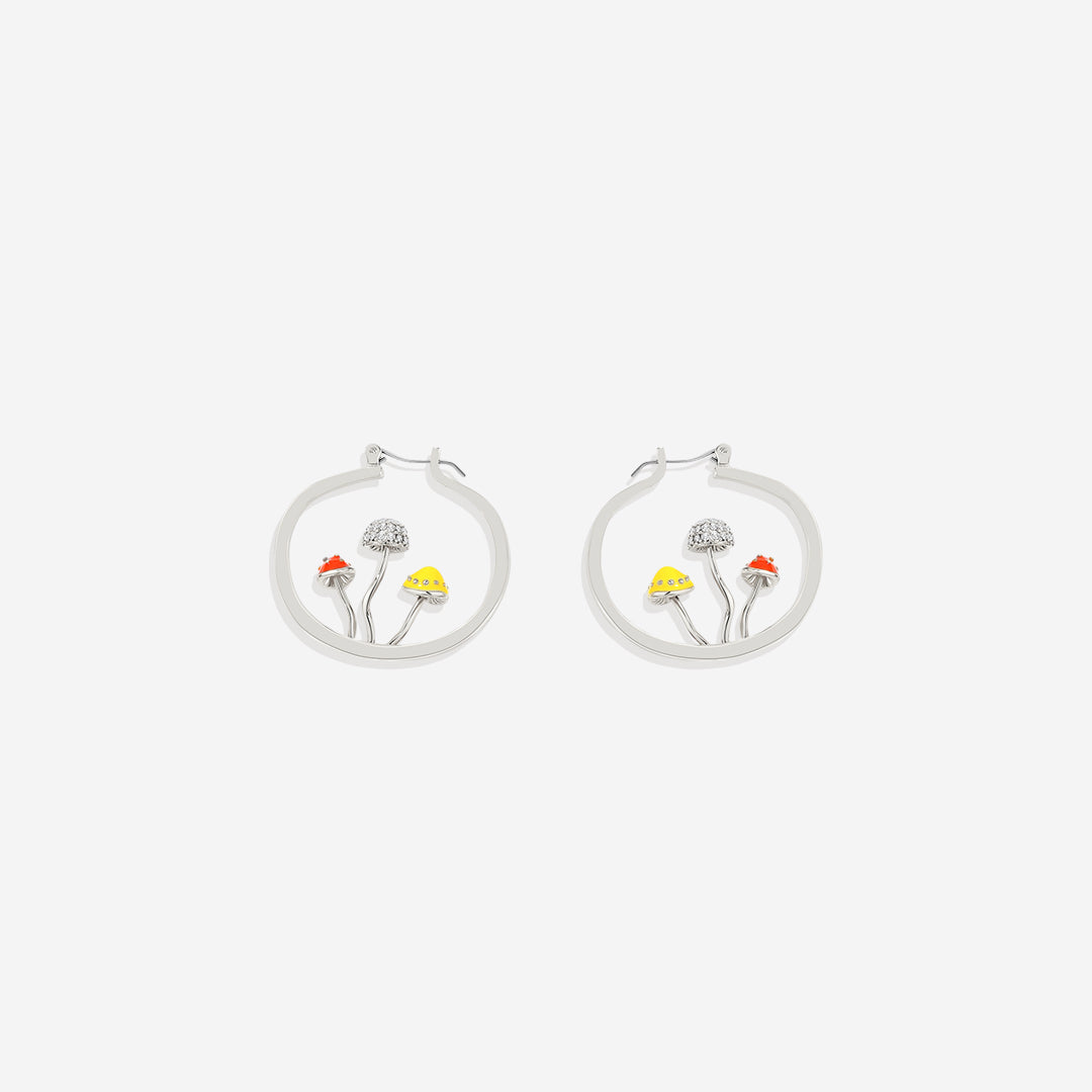Boho Mushroom Hoop Earrings