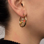 Boho Mushroom Hoop Earrings
