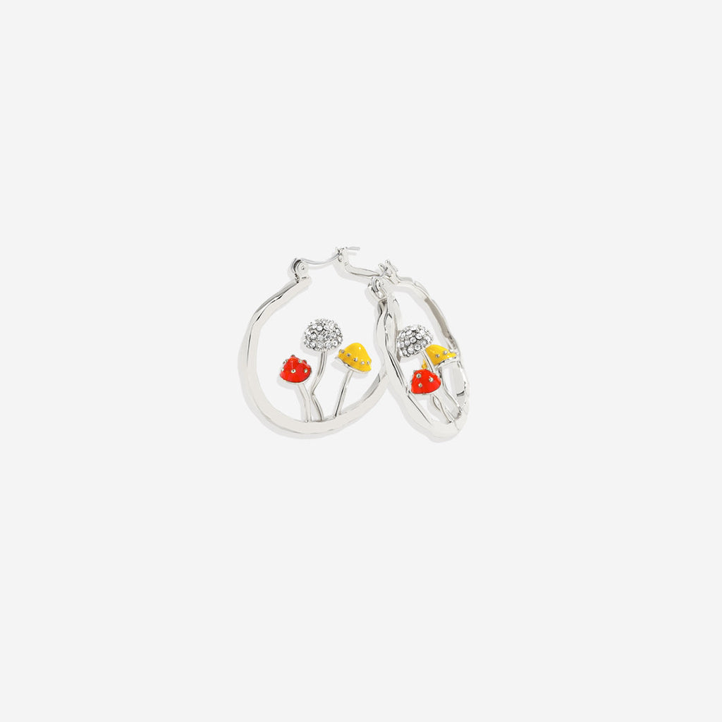 Boho Mushroom Hoop Earrings