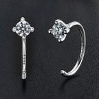 Dainty Diamond Threader Hoop Earrings