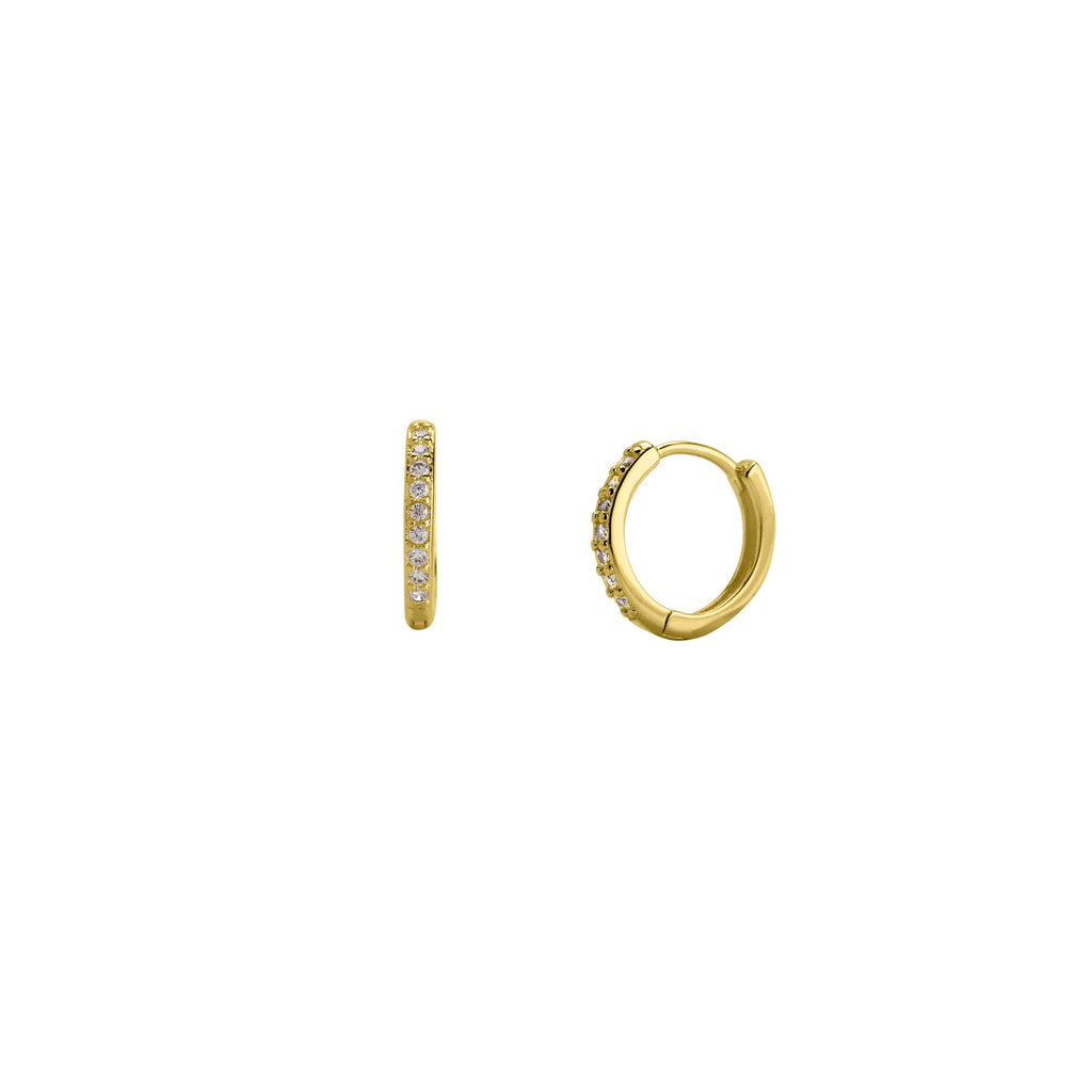 Pave Huggie Hoop Earrings