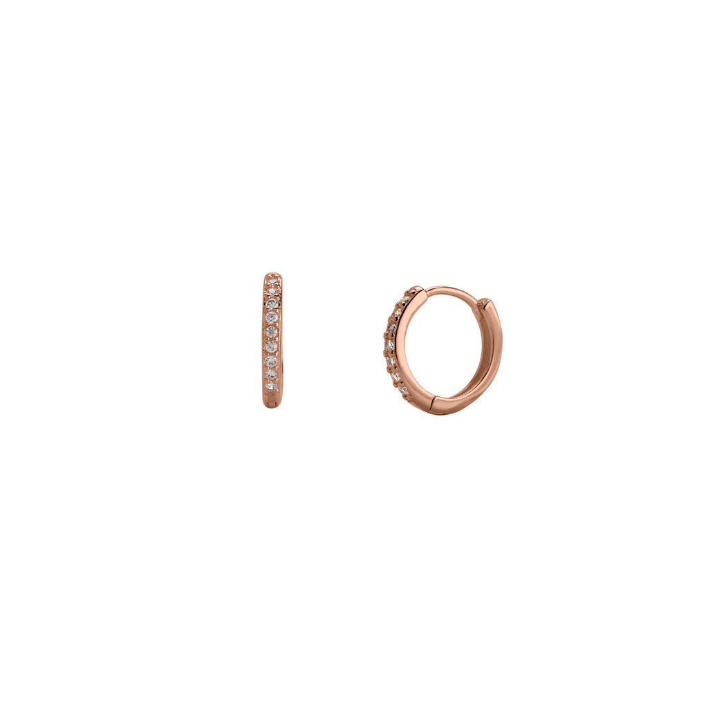 Pave Huggie Hoop Earrings