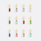Dainty Baguette Birthstone Charm