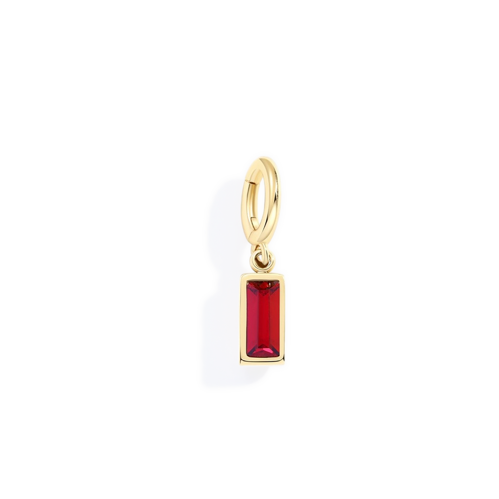 Dainty Baguette Birthstone Charm
